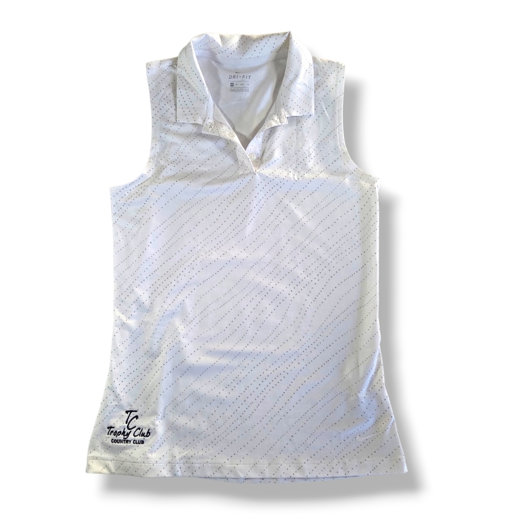 NIKE DRI FIT Women's Golf Polo Sleeveless White Tank Top XS